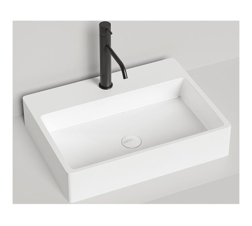 Раковина накладная Salini Ottavia 60х45х13.3 см 1 отв. S-Stone белый матовый 1103201M