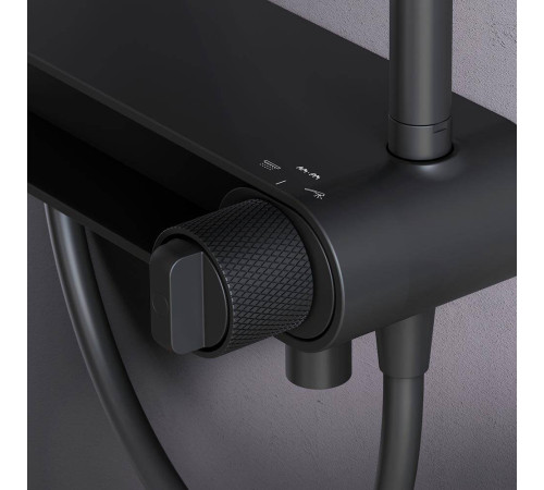 Душевая система AM.PM X-Joy со смесителем-полкой черный матовый F0785A722