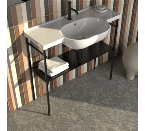 Консоль для раковины напольная Globo Mode 96.7x31.5x85.5 см черный матовый ME003.SAR