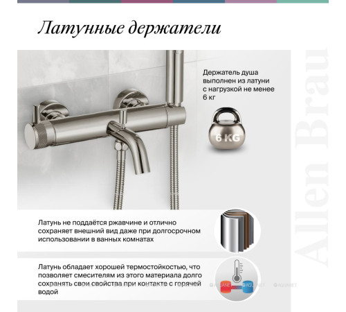 Смеситель для ванны встраиваемый Allen Brau Priority 3.0 излив 200 мм никель 5.31A06-BN