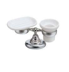 Набор настольный мыльница и стакан керамические Migliore Casablanca хром CA 772.51