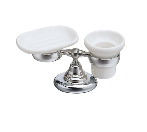 Набор настольный мыльница и стакан керамические Migliore Casablanca хром CA 772.51