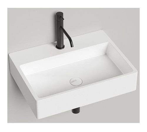 Раковина накладная Salini Ottavia 60х45х13.3 см 1 отв. S-Stone белый матовый 1103201M