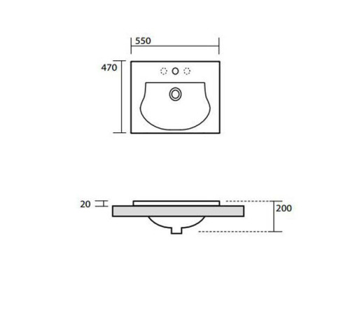 Раковина Kerasan Bentley 55х47х2 см 1 отв. белый 394201