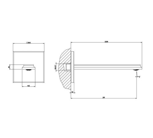 Излив для раковины Gessi Eleganza настенный Antique Brass 46100#713