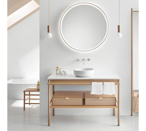 Зеркало с сенсорной подсветкой Burgbad Mya D90 см металлик SIDG090