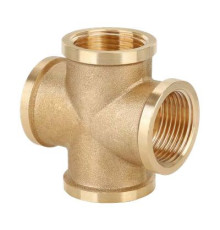 Крестовина резьбовая латунная Smart Install 1/2 ВВВВ 52641S