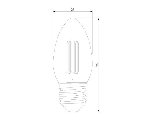 Филаментная светодиодная лампа quotСвечаquot C35 7W 3300K E27 (C35 прозрачный) BLE2735