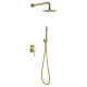 Душевой комплект Boheme Uno смеситель встраиваемый с верхним и ручным душем matt gold 464-MG