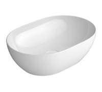 Раковина-чаша накладная GSI Pura 500x350 мм овальная без отверстия белый глянцевый 886011
