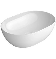 Раковина-чаша накладная GSI Pura 500x350 мм овальная без отверстия белый глянцевый 886011