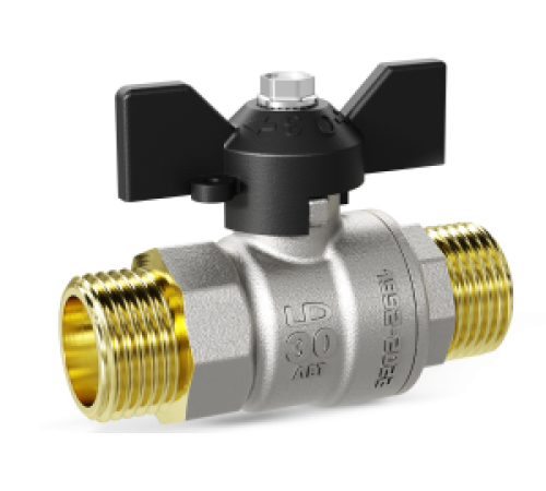 Кран шаровой латунный LD Pride 47.15.Н-Н.Б 1/2 нар-нар резьба бабочка 47.304.15