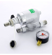 Фильтр промывной FAR 1/2 НР 100 мкм 25 бар поворотный с манометром FA 39A4 12100