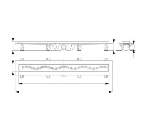 Душевой лоток Alca APZ9 Antivandal 750 мм с порогами APZ9-750M