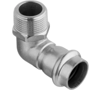 Угольник пресс 90° Kromwell из нержавеющей стали с наружной резьбой 28х1/2 KW.SP953002804