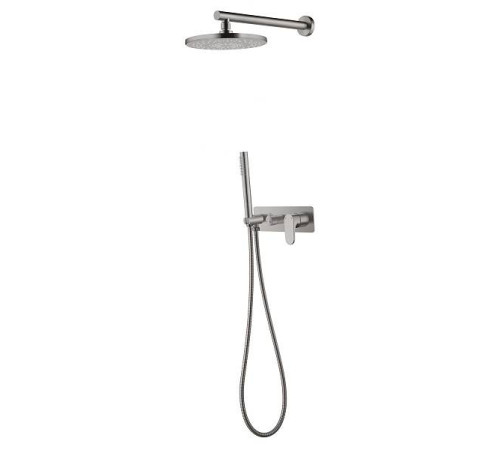Смеситель встраиваемый для душа с верхним душем Boheme Spectre никель браш 454-NB