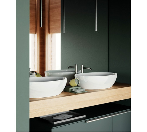 Раковина-чаша накладная GSI Pura 500x350 мм овальная без отверстия белый глянцевый 886011