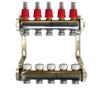 Коллекторный блок из нержавеющей стали Gekon 1x3/4 EK 5 выходов GK 74105