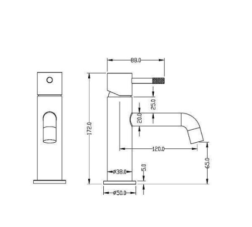 Смеситель для раковины Boheme Venturo темная сталь 371-SGM