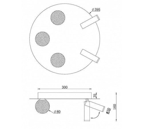 Потолочная люстра iLedex Telescope D4774-40 SGD