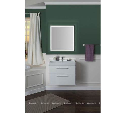 Тумба под раковину Aquanet Nova 75 2 ящика белый глянец 00242262