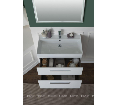 Тумба под раковину Aquanet Nova 75 2 ящика белый глянец 00242262