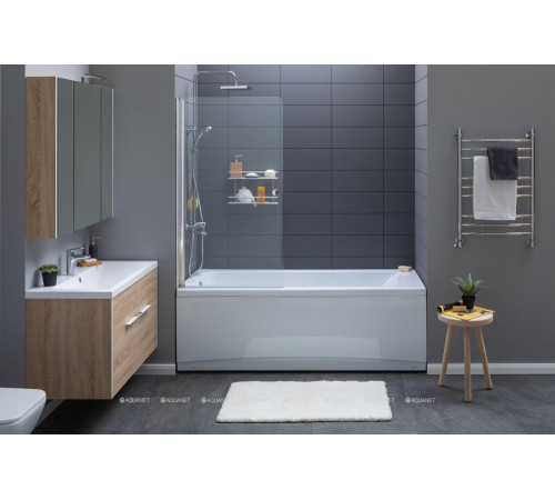 Ванна акриловая Aquanet Bright 170x70 см с каркасом и сливом-переливом 00267835