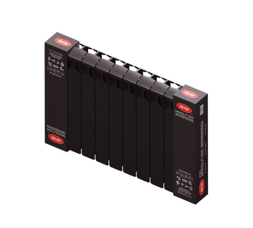 Радиатор биметаллический RIFAR Monolit 500 10 секций боковое подключение Anthracite Н11586