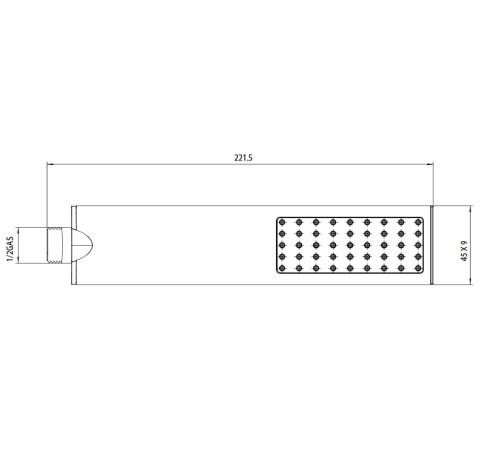 УЦЕНКА Ручной душ Bossini Flat One моноструя черный матовый B00270.073_УЦ