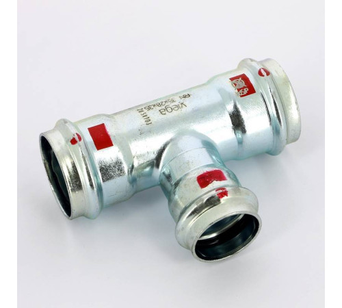 Тройник пресс Viega Prestabo оцинкованная сталь 35х28х35 мм 558772