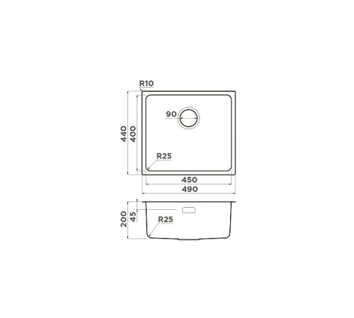 Кухонная мойка Omoikiri Tadzava 49-U/I-IN 49x44 см нержавеющая сталь 4993074