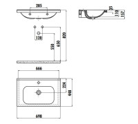 Раковина мебельная Creavit IDEAL 70 70x45 см белая ID070-00CB00E-0000