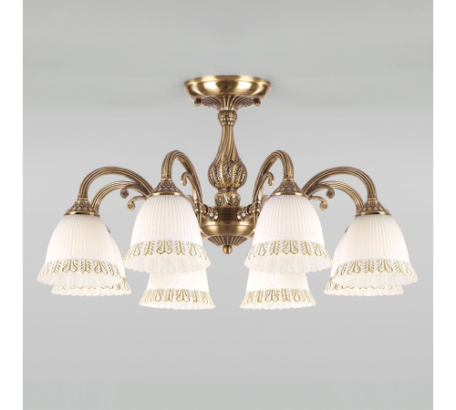 Классическая потолочная люстра 60107/8 античная бронза