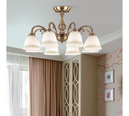 Классическая потолочная люстра 60107/8 античная бронза