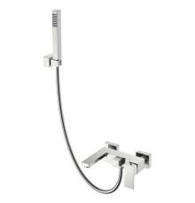 Смеситель для ванны с душем Boheme Qubic настенный никель брашированный 473-NB