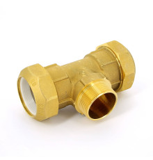 Тройник компрессионный Tiemme для труб ПНД 63х2 НР 3400090