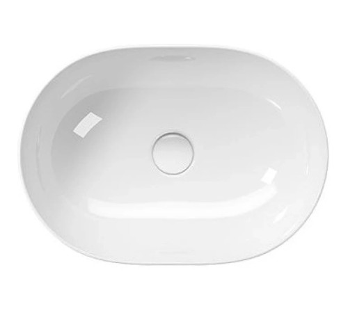 Раковина-чаша накладная GSI Pura 500x350 мм овальная без отверстия белый глянцевый 886011