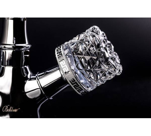 Смеситель для раковины Boheme Crystal на 3 отверстия двуручковый матовая бронза 317-CRST