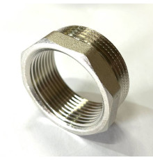 Футорка резьбовая LD 1 1/2 x 1 1/4 латунь никелированная LD.67.507.40х32