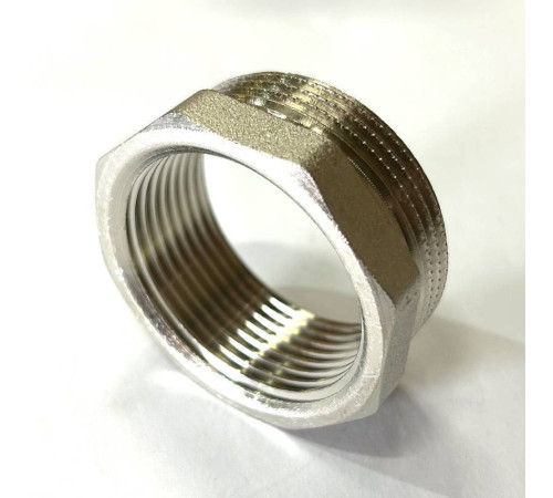 Футорка резьбовая LD 1 1/2 x 1 1/4 латунь никелированная LD.67.507.40х32