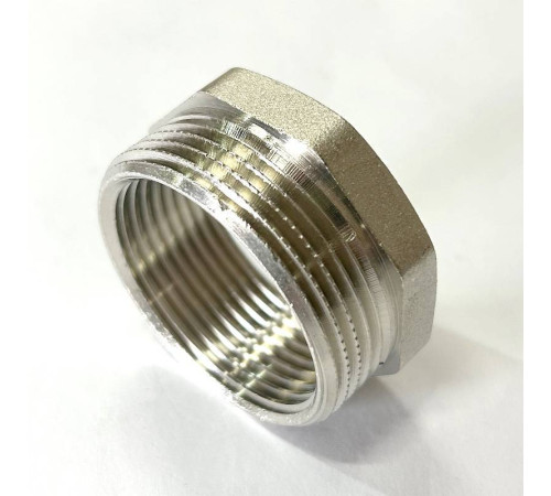 Футорка резьбовая LD 1 1/2 x 1 1/4 латунь никелированная LD.67.507.40х32