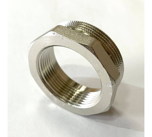 Футорка резьбовая LD 2 x 1 1/2 латунь никелированная LD.67.507.50х40