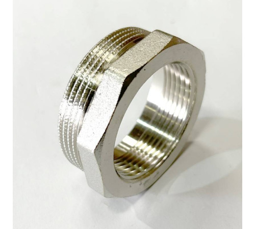 Футорка резьбовая LD 2 x 1 1/2 латунь никелированная LD.67.507.50х40