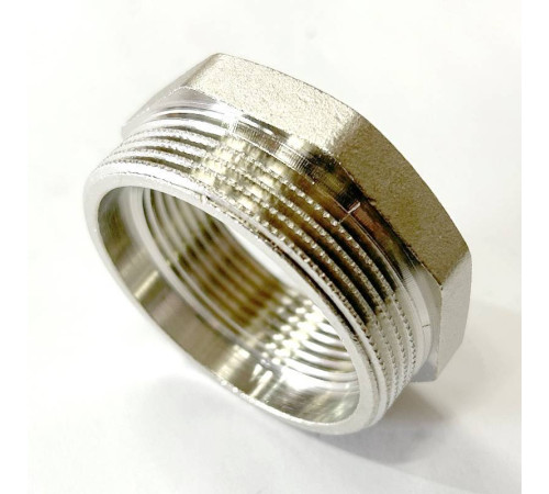 Футорка резьбовая LD 2 x 1 1/2 латунь никелированная LD.67.507.50х40