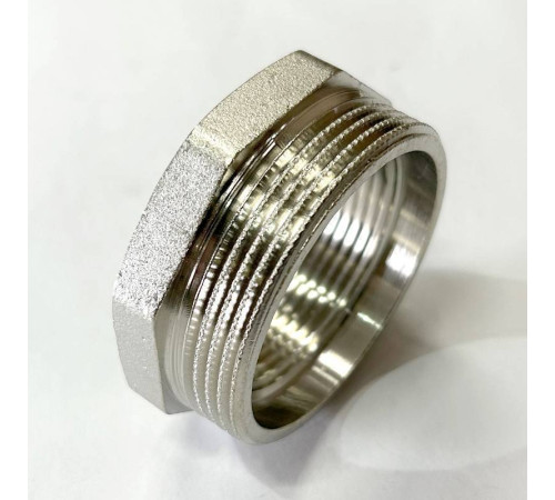 Футорка резьбовая LD 2 x 1 1/2 латунь никелированная LD.67.507.50х40