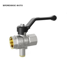 Кран шаровой LD Pride 45.341.15 с отверстием для термометра 1/2 ВР/ВР рычаг 45.341.15