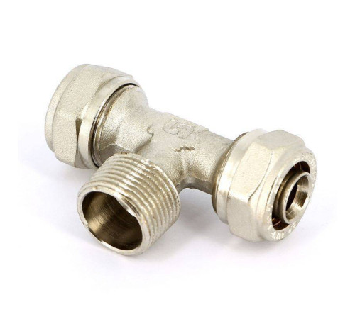 Тройник обжимной Uni-Fitt никелированный 20x3/4x20 наружная резьба 668N7370