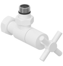 Вентиль регулировки температуры угловой Сунержа Крест G 1/2 HP - G 3/4 НГ белый матовый 30-1408-1234