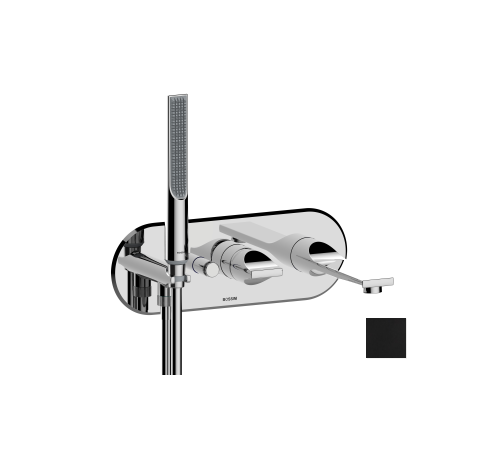 Внешняя часть смесителя для ванны BOSSINI Apice с изливом и душевым набором черный матовый Z00555.073