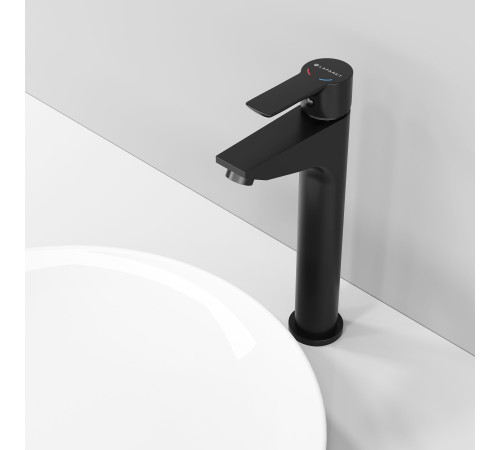 Смеситель для раковины Laparet Alamera высокий черный N2016229LPT